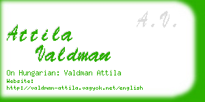 attila valdman business card